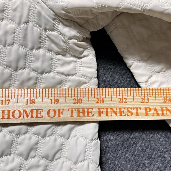 JONES NEW‎ YORK WOMENS QUILTED JACKET LIGHTWEIGHT White Cream sz Large Turn Lock - Picture 6 of 7